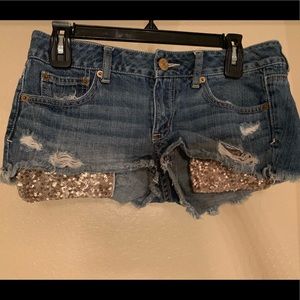 Ripped Jean Shorts